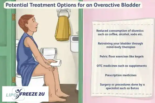 image of woman on toilet because of an overactive bladder Ely